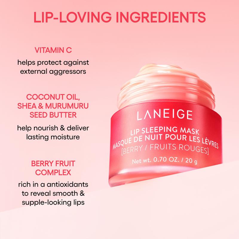 Laneige Watermelon Pop Lip Sleeping Mask, Hydrating and Nourishing Lip Mask, Korean Lip Care,