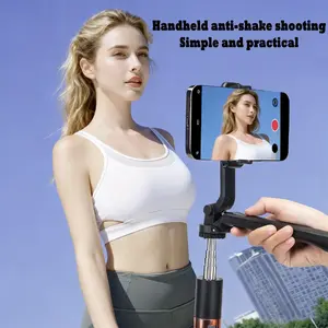 Extended version three-axis stabilized mobile phone selfie stick, portable 360° handheld gimbal stand, 1.7-meter telescopic design, equipped with tripod and Bluetooth remote control, suitable for selfies, live streaming, and vlog recording
