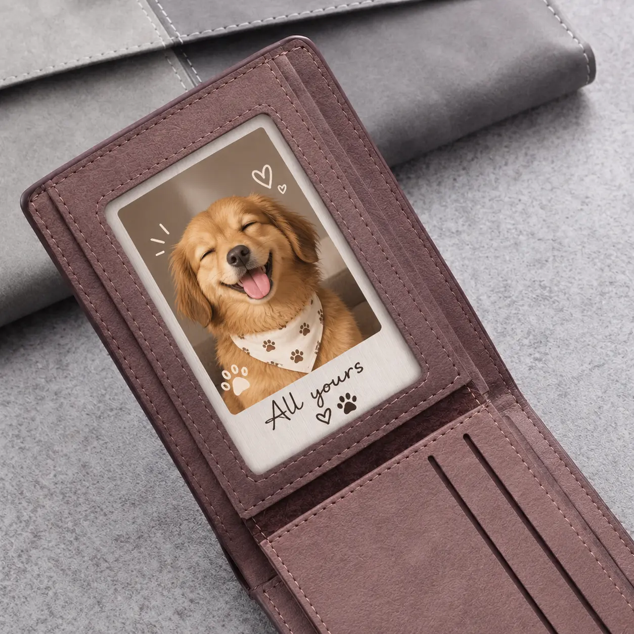 Custom Pet Photo Wallet Insert SLIVER Card Custom Pet Gifts