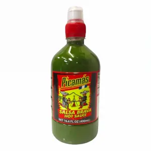 Picamas Verde Jumbo Salsa Brava Hot Sauce 16.6 FL OZ Authentic Central American Flavor for Spicy Meals Rich Cultural Heritage