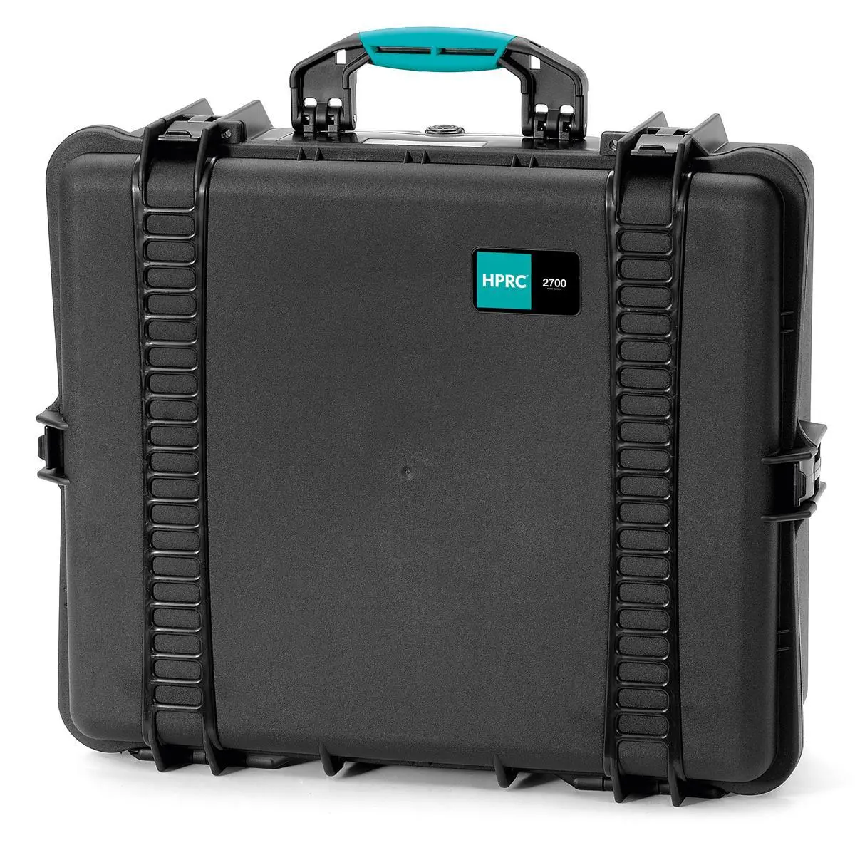 HPRC 2700CUB Durable Hard Shell Resin Camera Case with Cubed Foam Padding, Single Unit Protection Accessory for Photographers, Black with Blue Handle