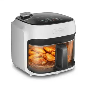 BOSWELL 7.5QT Glass Mist Air Fryer with Transparent Bowl – 5-in-1 Rapid Heating, Fits a Whole Chicken, Oil-Free & Healthy Crispy Results, Dishwasher-Safe, A Perfect  Gift for Family or Couples