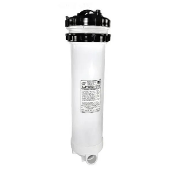 Gecko Alliance Top-Load Cartridge Filter Assembly - 100 sq. ft. Pool & Hot Tub Water Filtration, 2 in. Intake/Discharge, 28.25 in. Height, 6 in. Diameter, Bypass Valve Included for Hot Tub Maintenance