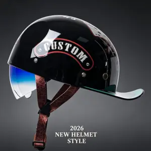 New Japanese Retro Motorcycle Scooter 250cc Women's Small Helmet Half Helmet, Stylish Design, Lightweight & Comfortable Fit