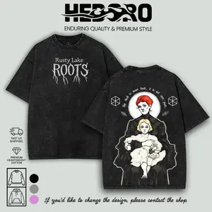 Rusty Lake Roots, Kate Bars game graphic Washed Tshirts, Gift For Gamer, apparel Menswear Top Casual, Gaming Top graphic t-shirts print back fan gamer Fabric Seamless Menswear