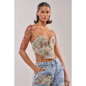 LANA DISTRESSED JACQUARD CORSET