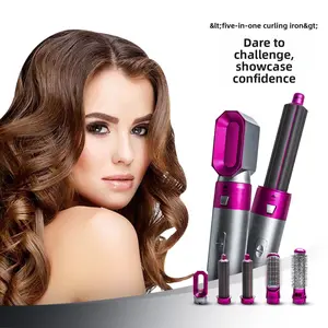 5-in-1 Automatic Curling Iron Hot Air Comb Hair Styling Comb Multifunctional Curler Electric Hair Dryer