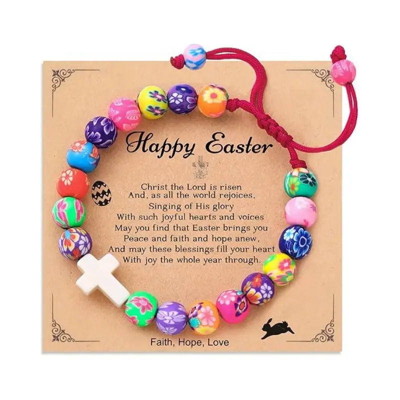Colored soft ceramic beads+happy easter