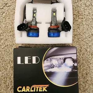 CARLITEK H11 LED Car Headlights 100000LM 350W 6000K White Plug and Play Pack of 2 for Enhanced Visibility and Safety