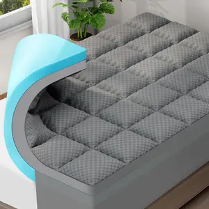 Dual-Layer 4 Inch  Size Memory  Mattress Topper for  , 2 Inch Cooling Pillow Top Mattress Pad Cover and 2 Inch Gel Memory  Topper, Deep Elastic Pocket, Grey