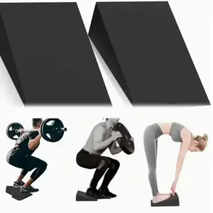 2 Adjustable Squat Wedge Boards and Calf Stretch Incline Boards, Triangular Yoga Blocks for Stability Training and Leg Strength, Ideal for Weightlifting and Yoga, Home Pilates Equipment
