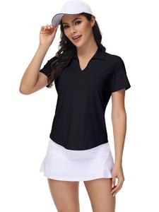 women's plain short sleeve shirt, casual breathable comfortable collar top for golf tennis, ladies sportswear for summer, summer tops, athletic top