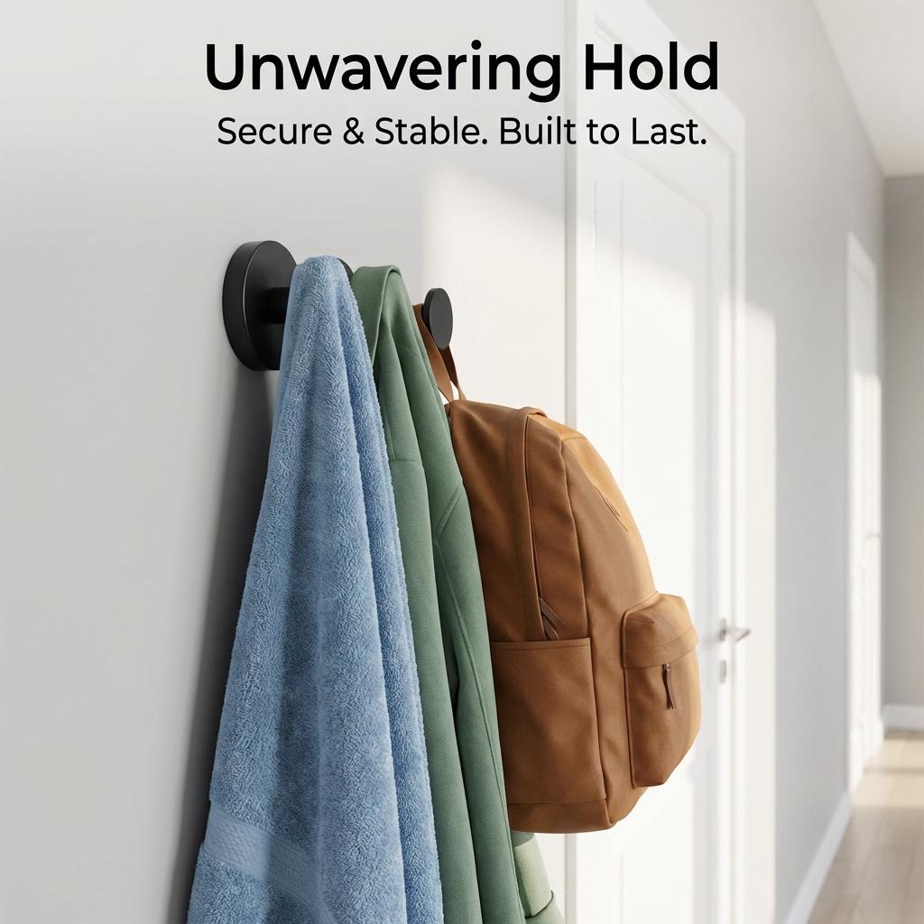 2 Pack Stainless Steel Suction Cup Hooks, Heavy Duty No Drill Waterproof Reusable Hooks for Bathroom Kitchen Towel Robe Loofah hangers