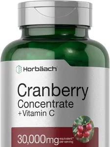 Cranberry Concentrate Extract Pills + Vitamin C | 30,000mg | 120 Capsules | Triple Strength Ultimate Potency Formula | Non-GMO and Gluten Free Supplement Edible Healthcare