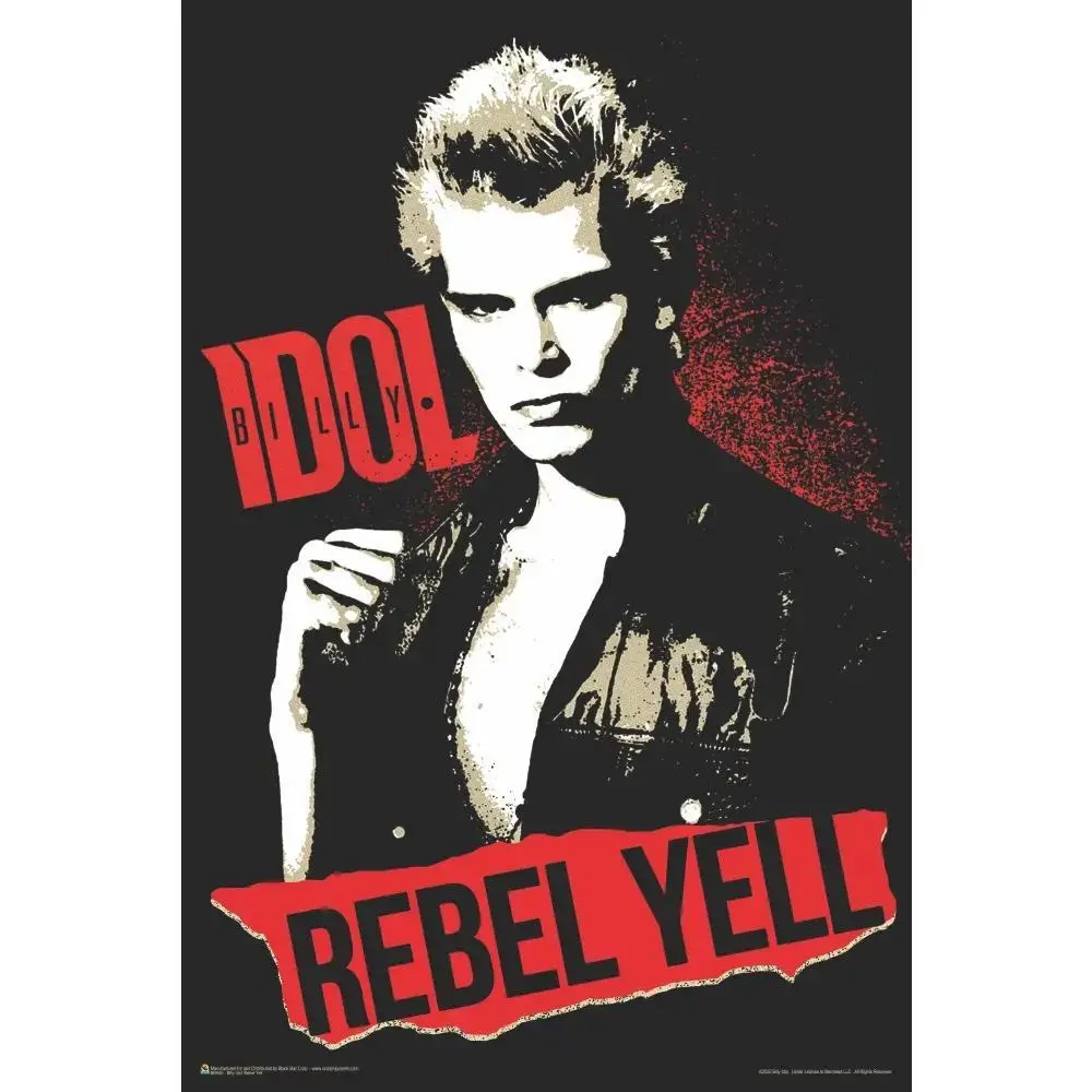 Billy Idol Rebel Yell Poster, 80S Rock Music Print, Punk Wall Art, Vintage Concert-Inspired Decor For Fans, No Frame