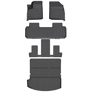 DEPITUU for Buick Enclave 2018-2024 Floor Mats & Cargo Liner Set,All Weather Protection TPE Anti-Slip Automotive Full Set Floor Liners Custom Accessories - Black,car stuff,car essentials,car mats accessories,car floor mat,Easy to Clean, Non-Slip TPE