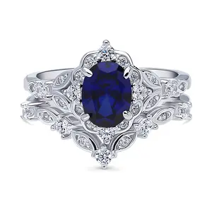 Halo Art Deco Chevron V Shaped CZ Ring Set in Sterling Silver