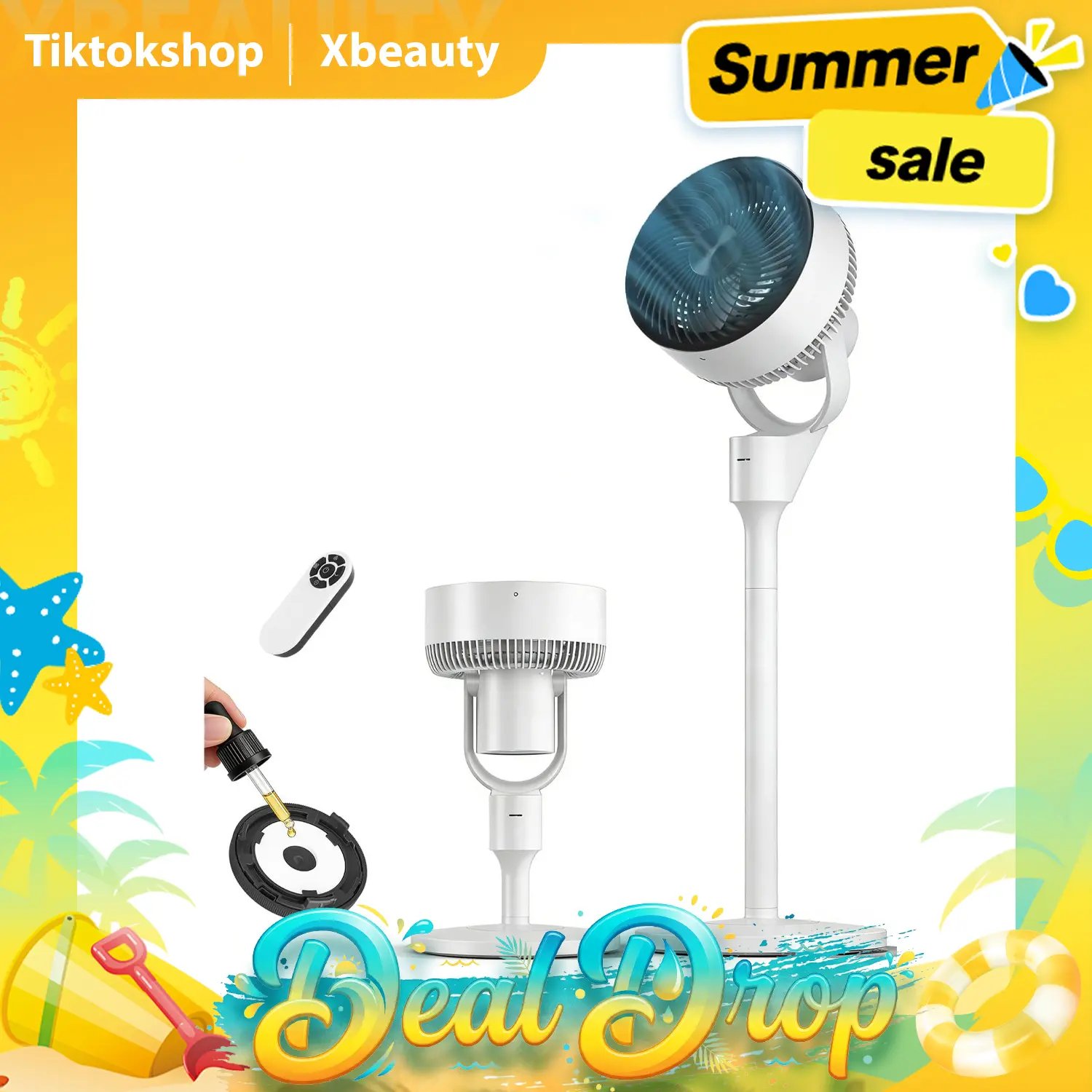 Pedestal Fan for Bedroom with Remote Control, 30dB Quiet Standing Fan with 80° Oscillation and Air Circulation, 3 Speeds, Sleep Mode, 6H Timer, 90° Vertical Tilt, 2 Heights for Floor or Table, Aroma Box, Modern Fan,dorm essentials,home essentials