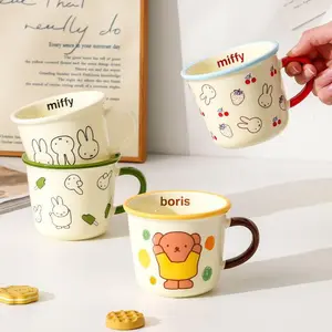 ​​Miffy Kawaii Ceramic Large Capacity Coffee Breakfast Cup High Aesthetic Kitchenware Heat-Resistant Material Microwave Safe​