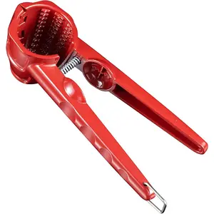 Nut Cracker, 7 Inch 2 Holes Red Alloy Walnut Clip Press Easy for Peanuts, Chinese Chestnut, Walnuts and All Nuts (red)