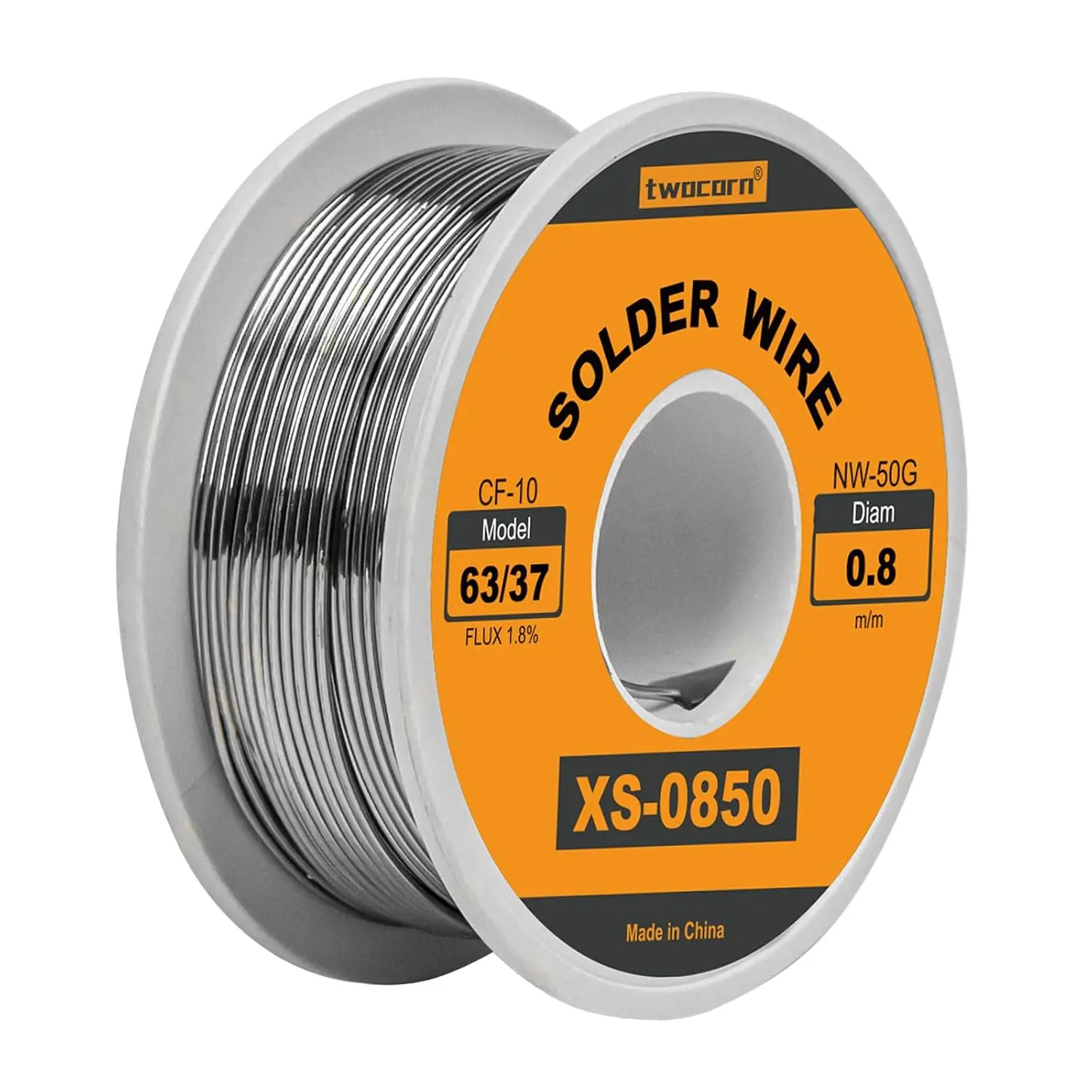 63/37 Solder Wire, high Purity no-wash tin-Lead Rosin cored Wire with 1.8% Flux for Electric Soldering (0.8mm 50g)