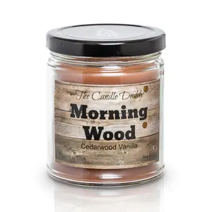 Morning Wood Candle - Heavy Wood Scent- Cedarwood Vanilla Scent 6 Ounce - 40 Hour Burn