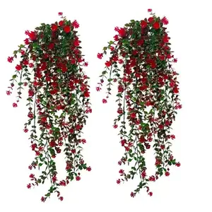 8 Piece Realistic Hanging Plant Decorations, Unpotted Artificial Plants, Decorative Faux Flower, Artificial Flower Set for Wall and Garden Decoration, Suitable for Home Bedroom Outdoor Use