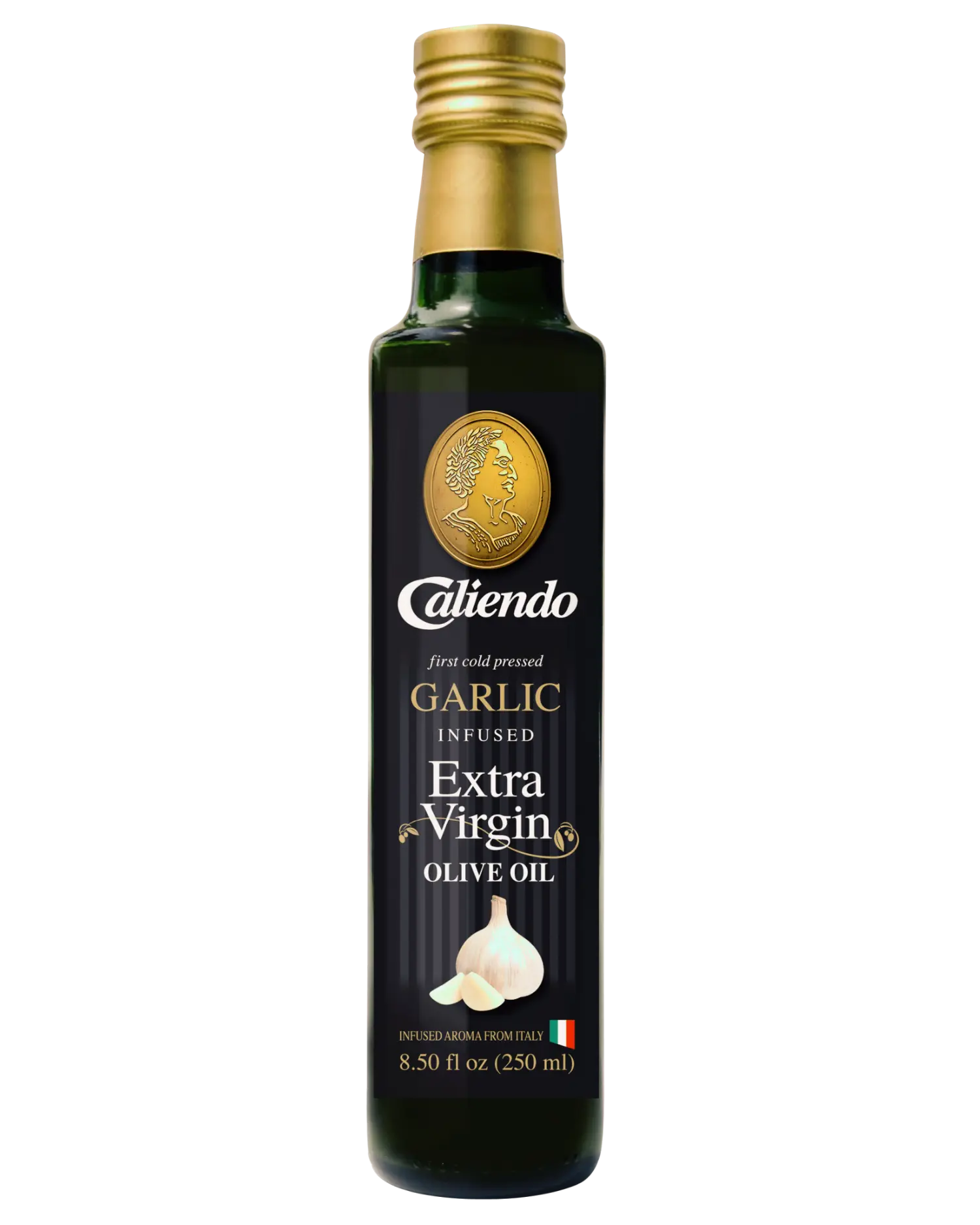 Caliendo Premium Garlic Infused Extra Virgin Olive Oil, Authentic Italian 8.5 Fl Oz Bottle