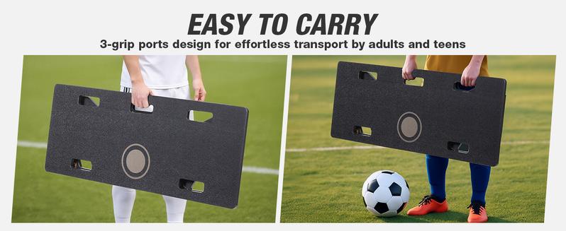 WARMOUNTS Large Soccer Rebounder Board, 3 Adjustable Angles Soccer Kick Back Trainer Board with 2 Sandbags, Portable Soccer Wall Rebounder for Control, Passing and Shooting Practice (40'' x 16'')