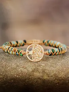 Boho Style Tree Design Beaded Bracelet, Vintage Trendy Beaded Bracelet, Fashionable Jewelry for Women & Men, Trendy All-match & Exquisite Jewelry for Birthday Gift, Stackable Bracelets