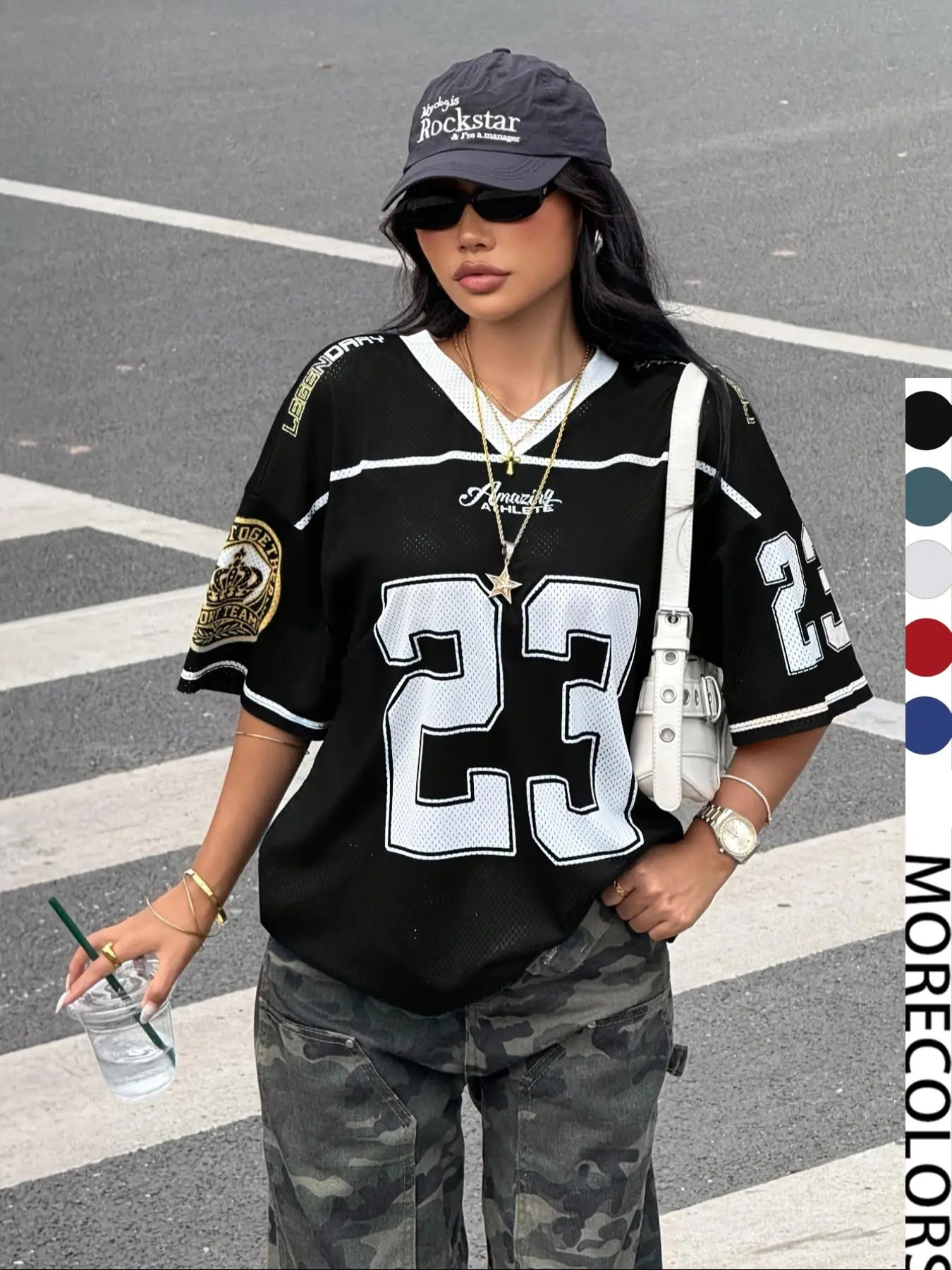 Women's Y2K American Vintage Mesh Breathable Athletic Sports Top, Breathable Workout Tops, Athletic Sports Clothing, Streetwear Casual Fitted Shirt, Streetwear Vibe, Daily Wear Fashion for All Seasons, Vintage Appeal, Sportswear Clothing, Breathable Tops