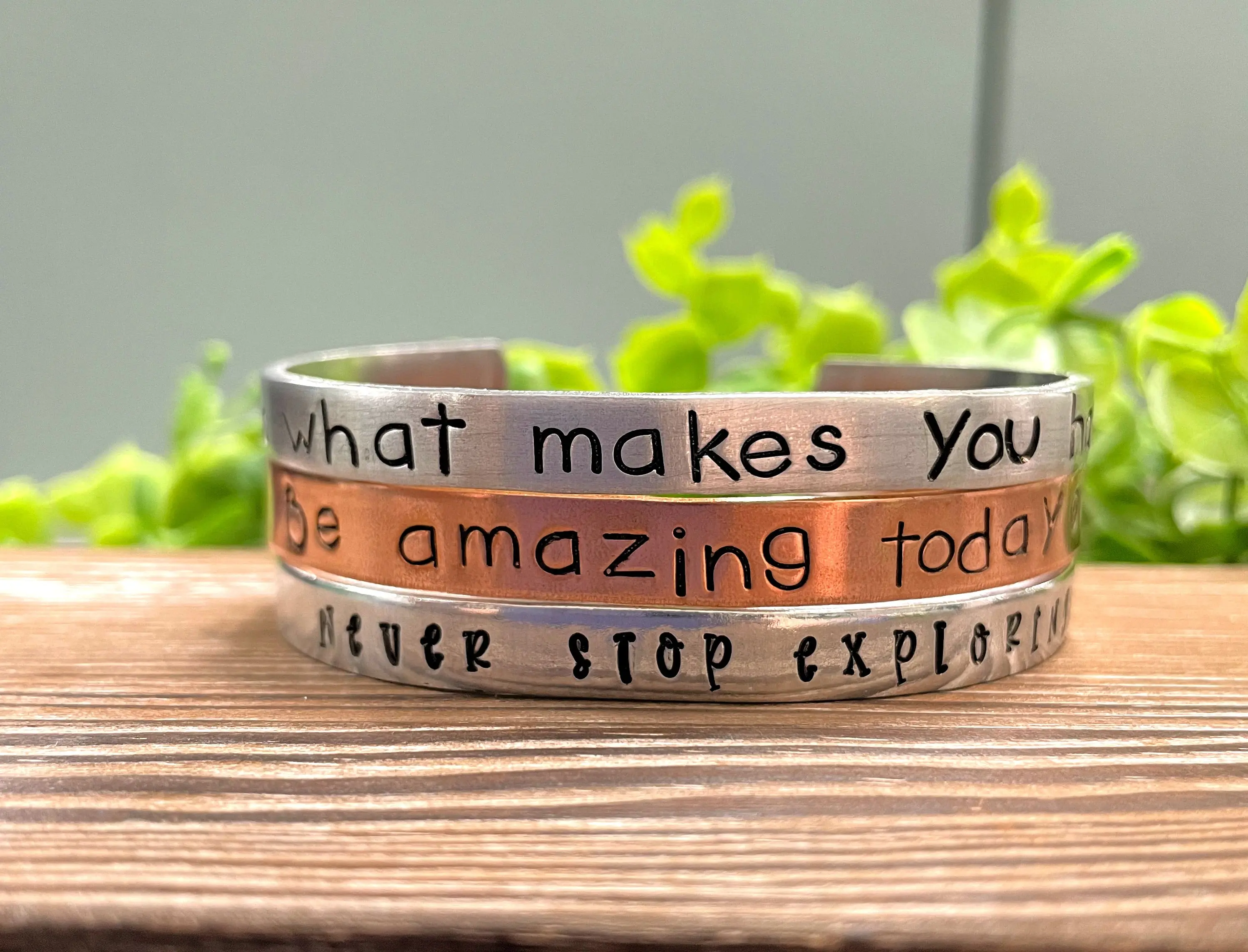 Be Amazing Today Hand Stamped Cuff Bracelet - Can be d