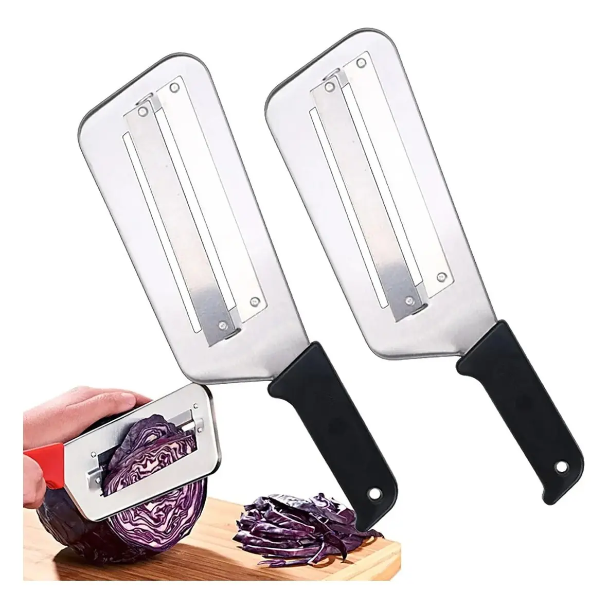 1pc Stainless Steel Peeler Knife, Dual-Blade Vegetable Slicer, Carrot Cutter, Sugar Cane Knife, Ergonomic Handle, Food Prep Tool, Vegetable Peelers For Kitchen
