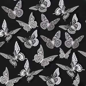 3D Butterfly Wall Decor - 48 Pcs, 4 Styles, 3 Sizes - Removable Stickers for Birthdays & Parties