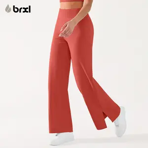 BRXL Wide Leg Split-Hem Yoga Pants, Sports Bottoms for Outdoor Fun, Holiday Warm-Up,summerwins