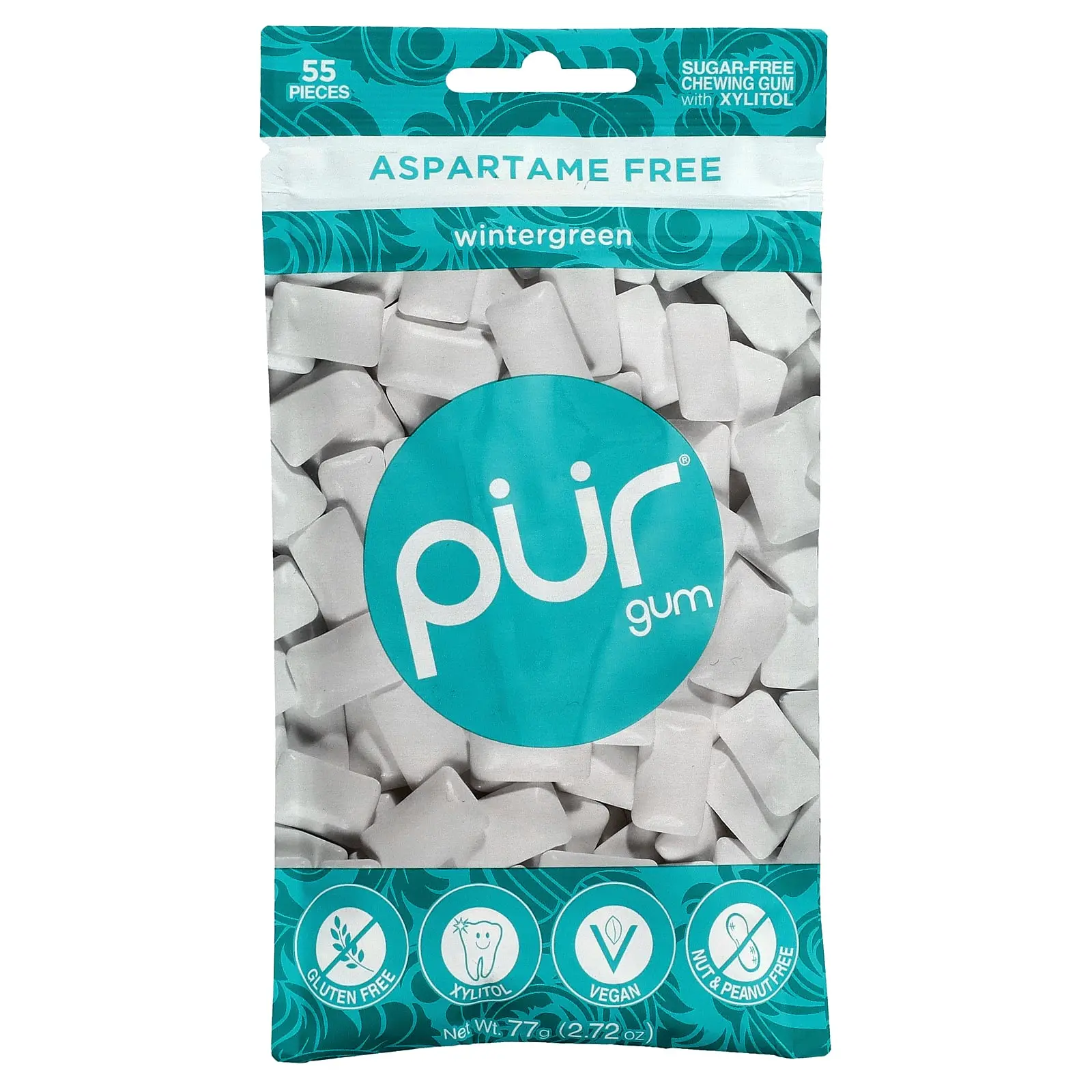 The PUR Company Chewing Gum, Wintergreen, 55 Pieces, 2.72 oz (77 g) The PUR Company Chewing Gum, Wintergreen, 55 Pieces, 2.72 oz (77 g)