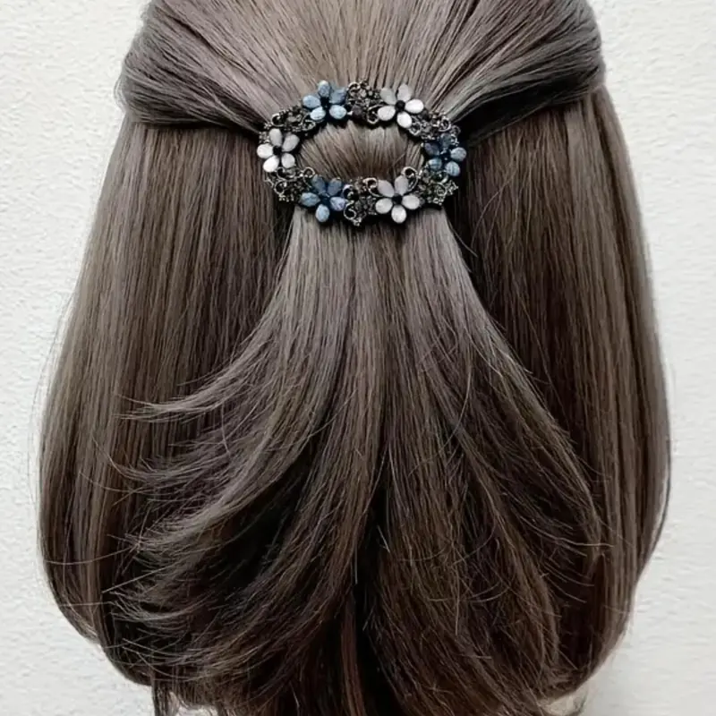 Women's Elegant Flower Design Decor Hair Clip for Hairstyles, Exquisite Trendy Metal Hair Clip, Fashion Retro Hair Accessories for Women & Girls, Flower Hair Clips, Decorative Hair Clips