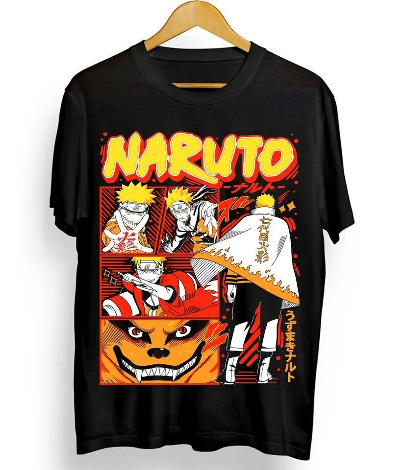 Pain Akatsuki T-Shirt Naruto Shippuden Manga Anime Black Gift shirt Cotton Fabric