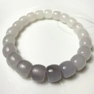 Certified genuine purple violet Hetian jade nephrite jade Bracelet - gradient -10mm beads 6.5 inch length