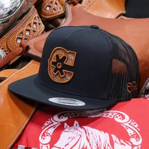 3D Black Charros Original Trucker Cap