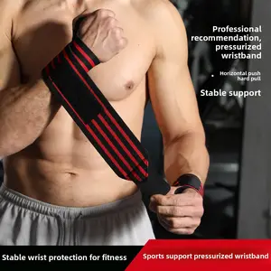 Wrist Guard Fitness Wrapping Bandages Adjustable Bandages Wrist Arm Anti-Sprain Men's and Women's Strength Training Weight Lifting Deadlift