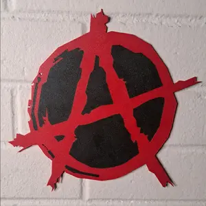 Anarchy Wall Art Decor - 10x10" Durable Plastic Graffiti Wall Art with Double Sided Adhesive Tabs