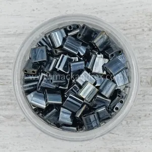 0464 Tila Beads - Gunmetal Metallic
