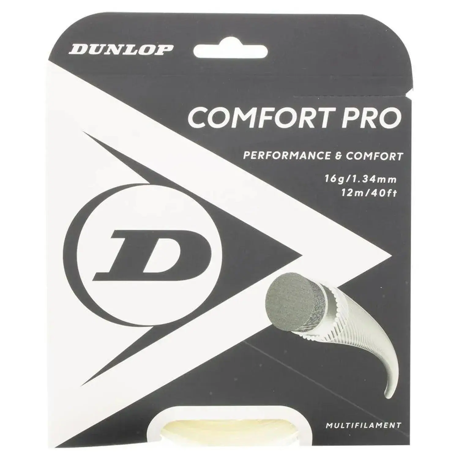 Comfort Pro Tennis String - Solid Core Multifilament, Softer Solid Core Construction, Arm-Friendly, Natural Feel for Hybrid Play Tennis Setups