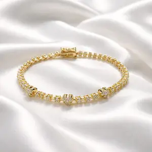 Gold Plated 925 Silver Bracelet Silver 7 Inch Length