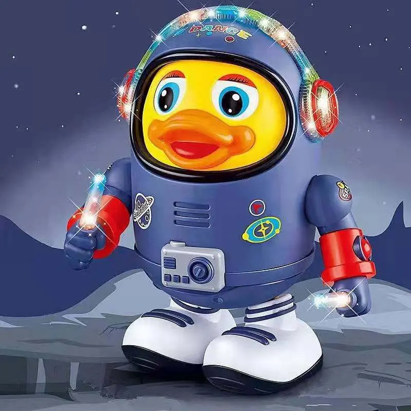 Interactive Electric Lighted Outer Space Theme Duck Toy for Kids, Unisex Fun Educational Electronic Pet Gift with Music & Lights, Perfect for Children Ages 3+ Entertainment Playtime Imagination