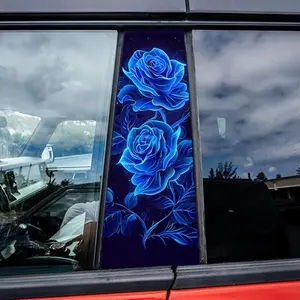Rose Pattern Car Window Sticker, Car Body B-pillar Decorative Sticker, Car Exterior Decoration Accessories for Car Body Window, Vehicle Exterior Decoration, Car Stickers, Car Decals, Automobile Decals, Decal for Cars