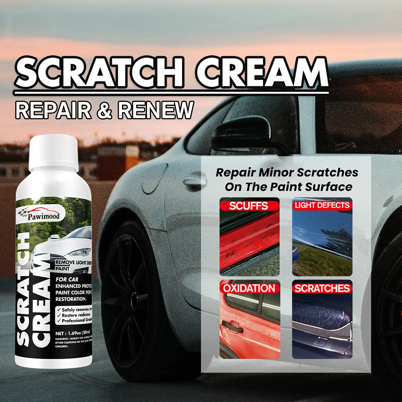 Car Scratch Repair Wax, Enhanced Kit for Removing Scratches, Polishing Paste for Car Scratch Restoration, Cream for Polishing And Waxingfor Vehicle Surface Repair And CareWorks with Various Paint Colors for Vehicle Surface Repair And Care