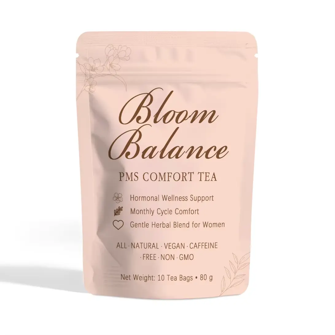 Bloom Balance PMS Comfort Tea | Herbal cycle Support | Caffeine-Free Wellness Blend (10 Tea Bags)
