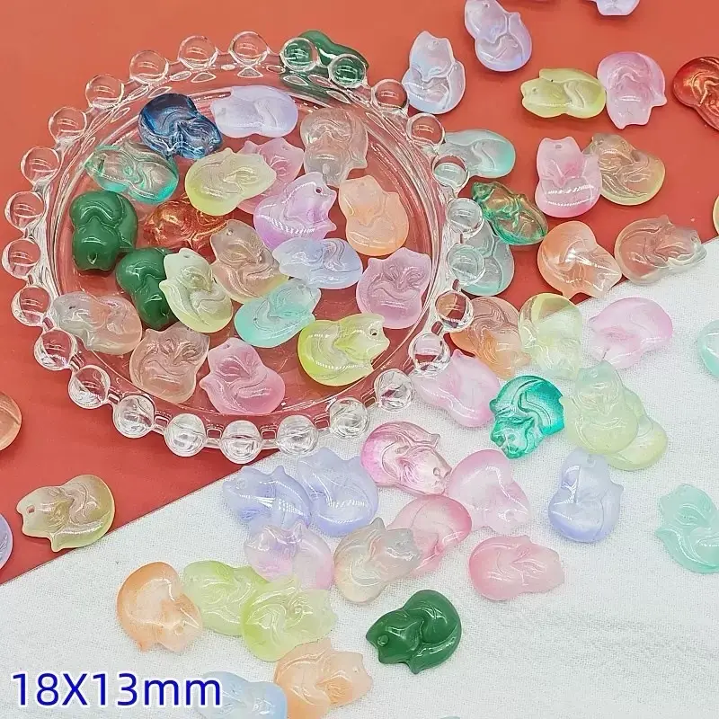 A014 Glass Bead Bulk - Floral, Butterfly Fox Fish Animals, Teardrop, Fish Tail Designs - DIY Accessories Set for Beading Supplies, DIY Jewelry Making Crafts